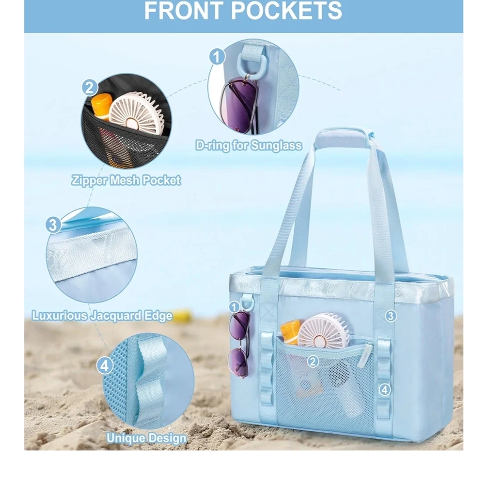 Yarwo Large Tote With Cooler Compartment And Luggage Strap - Picture 3 of 7